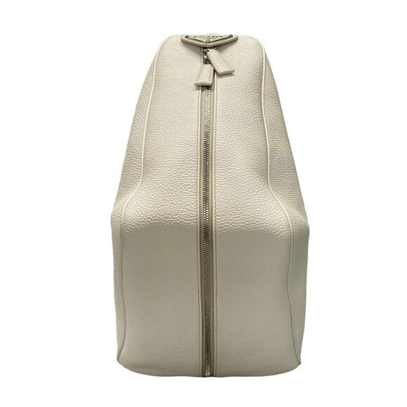Auth PRADA - 2VZ099 Talco (Ivory) Vittello Dino leather Backpack - Picture 1 of 16